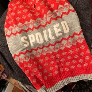 Adorable dog sweater “Spoiled” various sizes multiple colors